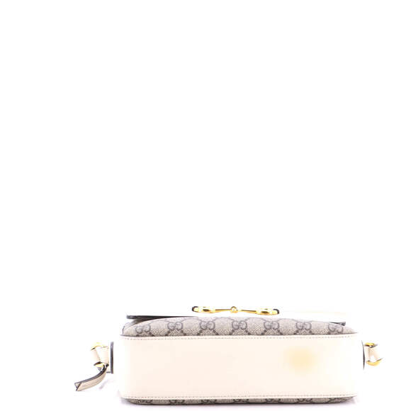 Gucci Small Horsebit 1955 Flap Pocket Camera Bag GG Coated Canvas and Leather - Picture 4 of 6
